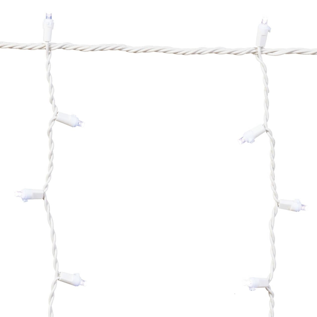 Indoor/Outdoor 200-Count LED 8 Function-Sync Icicle Christmas Lights, Cool White, 24', Holiday Time