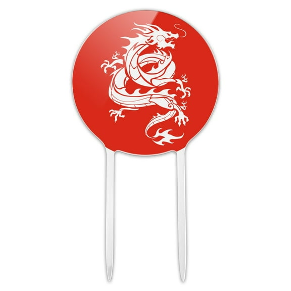 Acrylic Tribal Dragon Asian Cake Topper Party Decoration for Wedding Anniversary Birthday Graduation