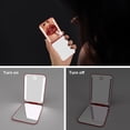 thumbnail image 4 of Rechargeable Pocket Mirror, Double Sided 1X/3X Magnification Compact Vanity Mirror, 3 Color Lights, Dimmable, Small Portable Wallet Mirror, Lighted Travel Mirror for Women Gifts, Wine Red, 4 of 6