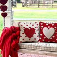 thumbnail image 3 of Valentine''s Day Pillow Covers 20x20 Inch Set of 2 White Hearts Decor Red Throw Pillow Covers Valentine''s Day Cushion Case Decoration for Sofa Couch 53A, 3 of 6