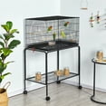 thumbnail image 2 of Renwick 47'' Flight Cage with Rolling Stand Slide-out Tray, Black, 2 of 10