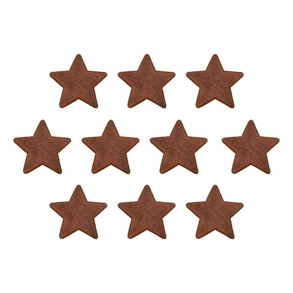 Uxcell Big 5 Star Sequins Iron-on Patches Sew Sequin Patch for Clothing Repair 90x90mm/3.54x3.54" Pack of 10(Brown)