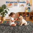 thumbnail image 5 of Volkmi Vintage Area Rug, Washable Non-Slip Stain Resistant Floral Rug, Easy Care Low Pile Stain Resistant Foldable Soft Carpet, 5 of 9