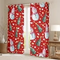 thumbnail image 2 of Feelyou Kawaii Snowman Kids Curtains Pack of 2 (42x84 Each), Green Christmas Tree Curtains Blackout, Cartoon Love Heart Bedroom Curtains, Microfiber Bedroom Decor, 2 of 6