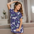 thumbnail image 3 of Naloa Cute Dog Print Women Nightgowns,Womens Loungewear,Short Sleeve Sleepwear,Comfy Ladies Nightdress, 3 of 6