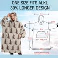 thumbnail image 4 of Oversized Wearable Blanket Hoodie,Brown Christmas Tree Pattern Sherpa Blanket Hoodie with Super Pockets,Super Warm Fuzzy Pullover for Women & Men, 4 of 6
