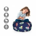 thumbnail image 2 of Galaxy Storage Toy Bag Chair, Rhythmic Flying Saucers UFO Machines Cartoon, Stuffed Animal Organizer Washable Bag, Large Size, Navy Blue Multicolor, by Ambesonne, 2 of 3