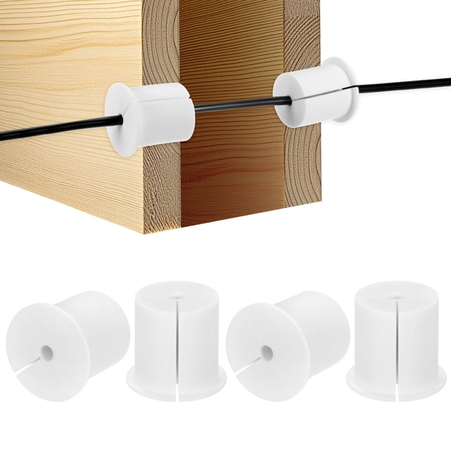 Kit de Enrutamiento de Cables Uxcell de 4 Piezas, Grommet de Silicona para Pasar a Través de la Pared de 1-3/8 Pulgadas para Cable Ethernet Blanco