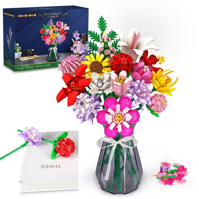 Set de construcción HOGOKIDS con ramo de flores con 1413 piezas para más de 8 años