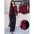thumbnail image 2 of DARING DIVA Women's Collarless Business Outfits Open Front Suit Blazer XL Burgundy, 2 of 6