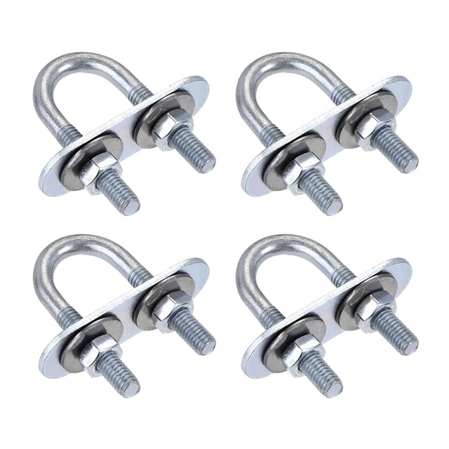 Uxcell U-Bolt redondo M6 de 16mm de ancho interior y 46mm de longitud, acero, 4 juegos