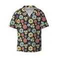 thumbnail image 2 of Lsque Daisies Flowers print Men's Cuban Collar Short Sleeve Shirt Summer Beachwear Casual Button Down Fashionable Vacation Leisure Shirt-XX-Large, 2 of 7
