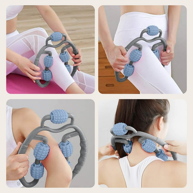 Masajeador de piernas con rodillo y pinza. Masajeador de piernas manual de 360° para relajar los músculos de las pantorrillas. Ideal para yoga y fitness.