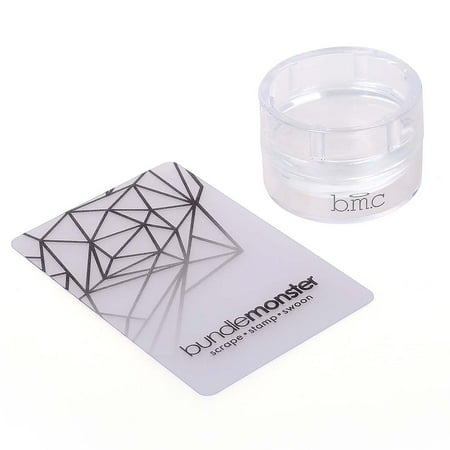 Maniology (formerly bmc) XL Round Clear Silicone Nail Art Monocle Stamper - Glass Stamper (Best Clear Nail Stamper)