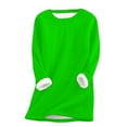thumbnail image 2 of Miluxas Women's Sherpa Lined Sweatshirts Casual Crewneck Fleece Pullover Winter Warm Thick Long Sleeve Solid Tops Clearance Green 10(XL), 2 of 6