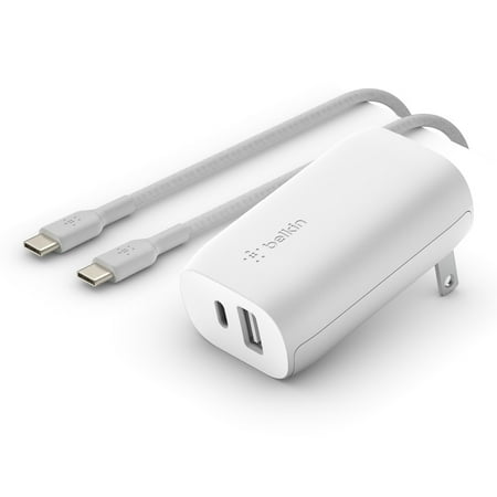 Belkin BOOSTCHARGE 30W USB C and USB A Wall Charger + USB C to USB C Cable, 5ft