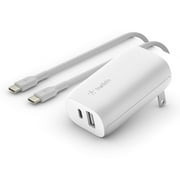 Belkin BOOSTCHARGE 30W USB C and USB A Wall Charger + USB C to USB C Cable, 5ft