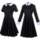 thumbnail image 4 of Adams Family cos Disfraz Halloween Miércoles American Drama Vestido Negro cosplay Campus Bola, 4 of 4