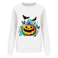 thumbnail image 4 of SBYOJLPB Women's Long-Sleeved Tops Round Neck Halloween Print Holiday Top, 4 of 6