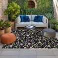 thumbnail image 2 of Green Pink Wildflowers Outdoor Rug for Patio/Deck/Porch, Non-Slip Large Area Rug 5 x 8 Ft, Pastoral Botanical Leaves Indoor Outdoor Rugs Washable Area Rugs, Reversible Camping Rug Carpet Runner, 2 of 8