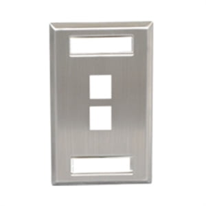 PLACA FRONTAL, ID, INOXIDABLE, 1 ELEMENTO, 2 PUERTOS