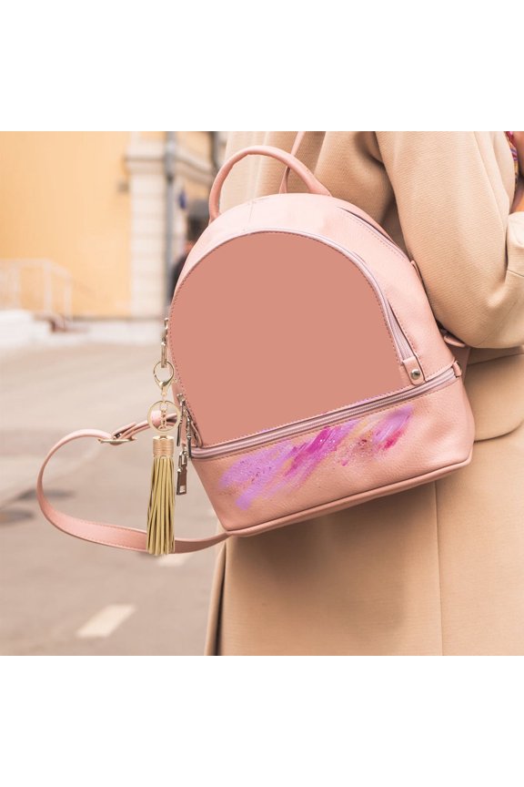 Chic Keychain Accessories with PU Fiber and Zinc Alloy Metal in Golden for Decorative Hanging