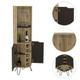 thumbnail image 3 of We Have Furniture Corner Bar Cabinet Leverkusen, Six Wine Cubbies, Aged Oak / Black Wengue Finish, 3 of 5