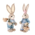 thumbnail image 4 of 2 adornos de conejo de Pascua de paja, esculturas de conejo de paja artificial en miniatura estilo D, 4 of 9