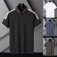 thumbnail image 3 of Mens Splicing Short Sleeve Shirt Casual Slim Business Office Muscle Blouse Tops, 3 of 10