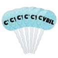 thumbnail image 1 of Cyril Cupcake Picks Toppers - Set of 6 - Blue Speckles, 1 of 1