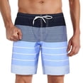 thumbnail image 3 of Yaoyar Men's Striped Pocket Shorts Contrast Design Side Pockets Drawstring Waist Loose Fit Summer Walk Shorts, 3 of 6