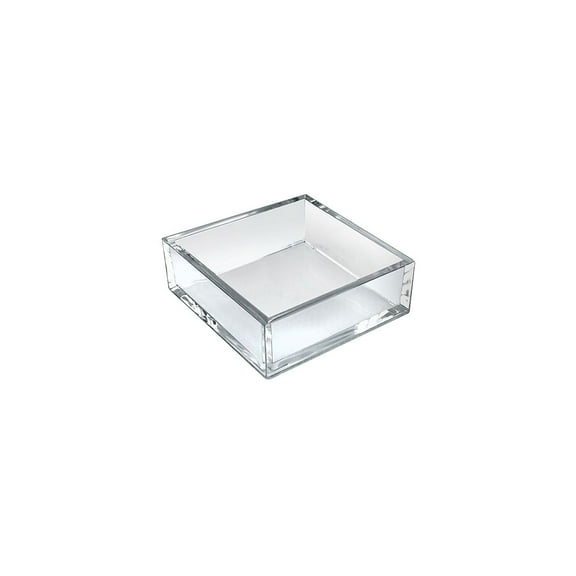 Azar Displays 556204 5.875" x 5.875" Deluxe Clear Acrylic Square Tray Organizer for Desk or Counter, 4 Pack