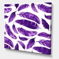 thumbnail image 3 of Designart ' Ethnic VIolet Feathers On White ' Bohemian & Eclectic Canvas Wall Art Print, 3 of 4