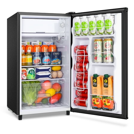 WANAI 3.2 cu.ft Adjustable Temp Single Door Mini Fridge  Black