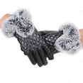 thumbnail image 1 of Jinsinto Ladies Leather Gloves Rabbit Gloves Mittens Women Driving Gloves Soft Comfor, 1 of 4