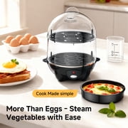 Egg Cooker - Rapid 2-Layer 14 Eggs Boiler with Auto Shut-off, Poacher & Omelette Maker, Easy Clean Stainless Steel Heating Plate for Soft, Medium, Hard Boiled Eggs - Green