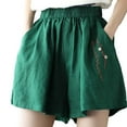 thumbnail image 2 of Puntoco pantalones cortos de verano para mujer, moda 2024, pantalones cortos informales sueltos y cómodos de algodón con bolsillo para mujer, 2 of 6
