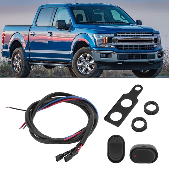 LED Light Rocker Switch, Anti Acid Red Indicator Easy Wiring Waterproof 2 Pole Design 12V 30A Toggle Switch Multifunction For Headlights Work Fog Lights