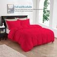 thumbnail image 2 of Red Super Queen ( 90" x 98" ) Size 100% Cotton Duvet Set, 800 Thread Count, Stripe Pattern, 1-Piece Comforter Cover with Zipper Closure & 2-Pillow Shams– Hotel Quality, All-Season, 2 of 5