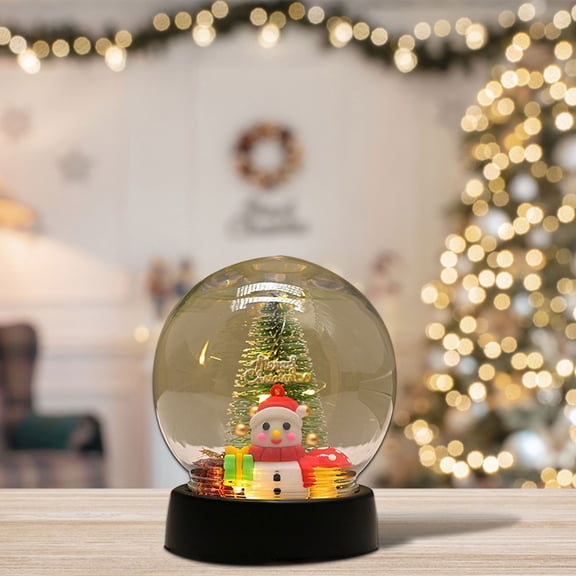 Clearance Under $4 LED Lighted Christmas Globe – Tabletop Scene Decor with Santa & Snowman for Mantel, Shelf & Cozy Holiday Display