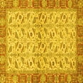 thumbnail image 1 of Ahgly Company Machine Washable Indoor Square Oriental Yellow Traditional Area Rugs, 8' Square, 1 of 4