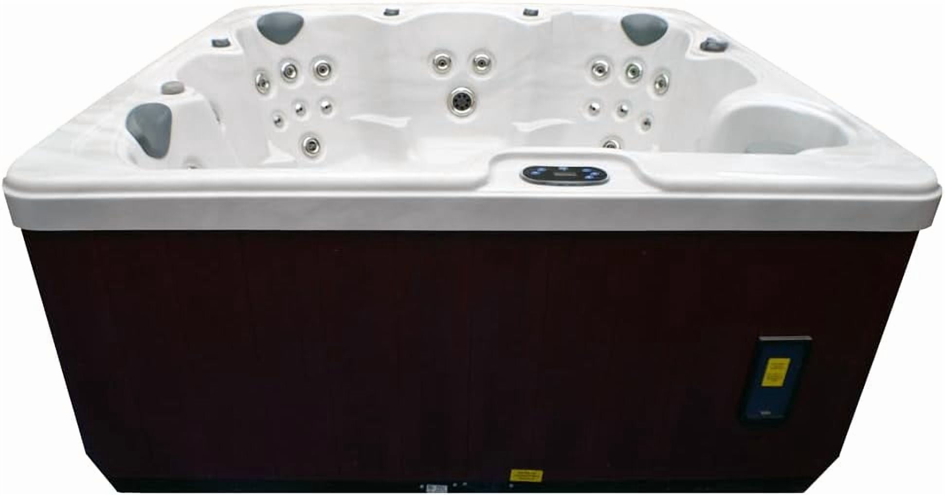 Home & Garden HG71 6-Person Hot Tub with 71 Therapy Jets and Digital Controls – Sterling or White Acrylic Interior and Mocha Exterior Cabinet - Ideal for Backyard Relaxation and Hydrotherapy