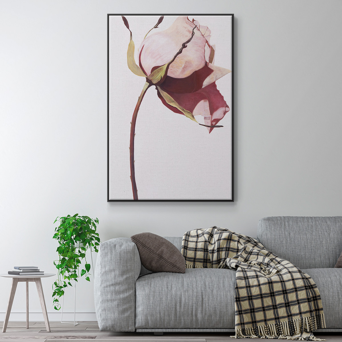 Love Is A Rose I Framed Premium Gallery Wrapped Canvas - Ready to Hang - 17 x 25 - Black Floating Frame