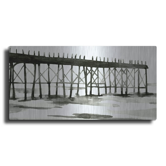 Luxe Metal Art 'Serene Pier 1' by Emma Scarvey Metal Wall Art, 48" x 24"