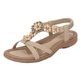 thumbnail image 5 of Rokment Womens Sparkly Sequin Flower Orthopedic Dress Sandals Beach Summer Comfortable Leather Arch Support Wedge Low Heel Slingback Walking Sandals C Size 8, 5 of 6