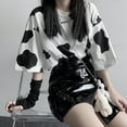 thumbnail image 2 of Women Cow Print Oversized Casual Loose Short Sleeve T-shirt Streetwear Tops, 2 of 5