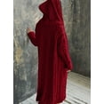 thumbnail image 5 of Hooded Cardigan Women Knitted Crochet Loose Full Sleeve Female Sweater 2022 Autumn Winter Warm Casual Office Lady Long LOVE DOCK, 5 of 6