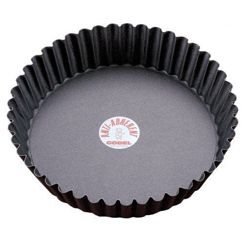 Black ForTomorrow Mini Quiche Pie Pans Stainless Steel Tart Pan 1 Inch Deep for Baking Nonstick Round Baking Cake Pan 5.5 Inch 4 PCS 