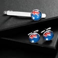 thumbnail image 2 of Set de gemelos y clip para corbata con la bandera de Australia para hombre, 2 of 3