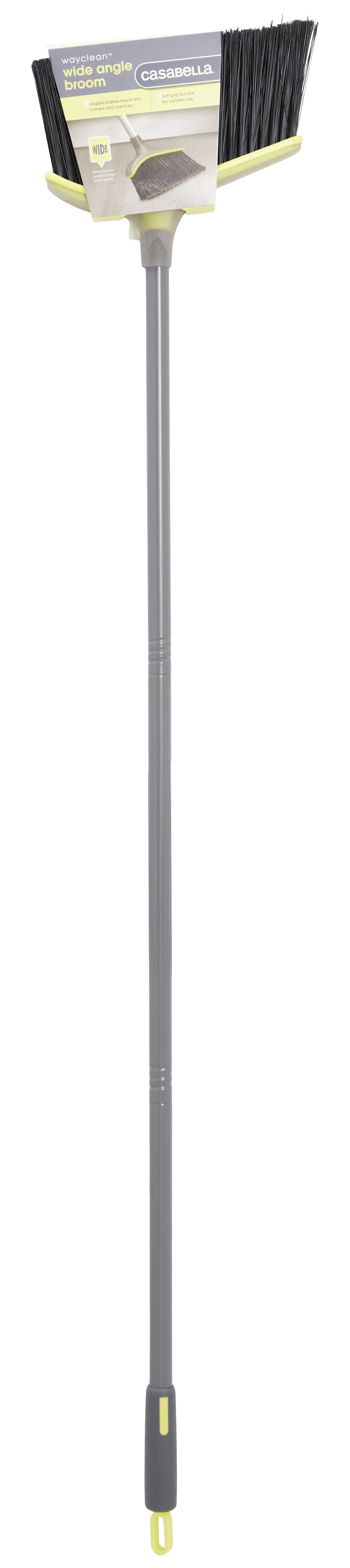 Casabella Wayclean Wide Angle Broom, Gray